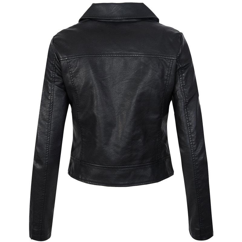 Jaquetas Motociclista Femininas Couro Sintético Preto Jaqueta Aviador Nova Curta Inverno Outono Punk Vintage Feminina Jaqueta de Couro