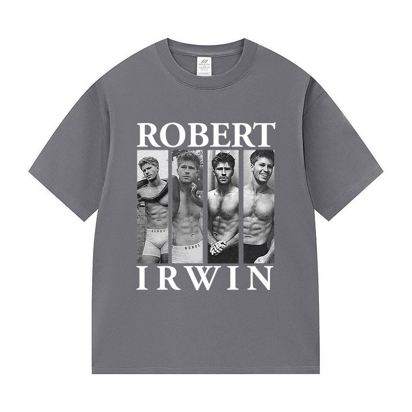 Klassisches Robert Irwin Wildlife Zoo Grafik T-Shirt Herren Vintage Mode Kurzarm T-Shirts Mann 100% Baumwolle T-Shirt Streetwear