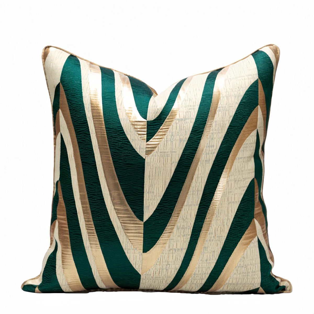 1 pièce taie d'oreiller de luxe taie d'oreiller décorative 45*45 élégant vert doré housse d'oreiller d'appoint housse d'oreiller décoration de maison chemin 45x45cm