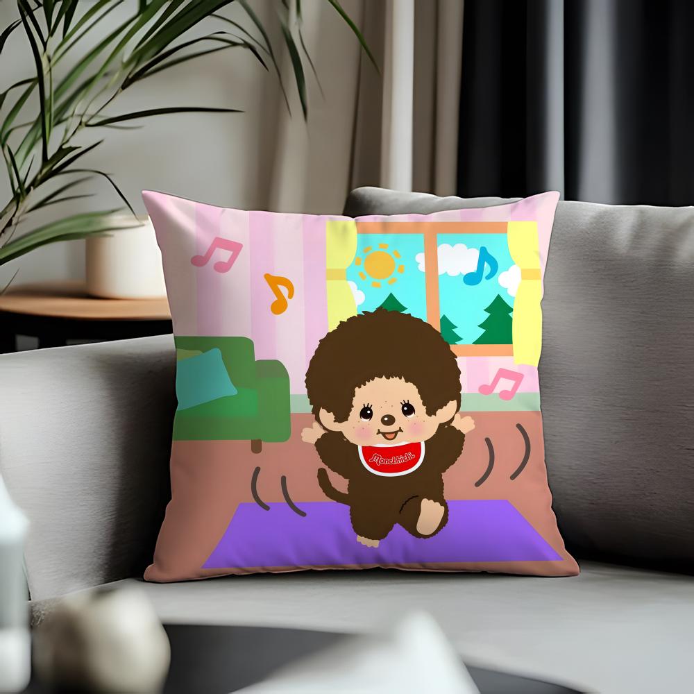 Viral Mmonchhichiead Cushion Cover Antidustmite Pillowcase Invisible Zipper Silky Short Plush Sofa Cushion Cover