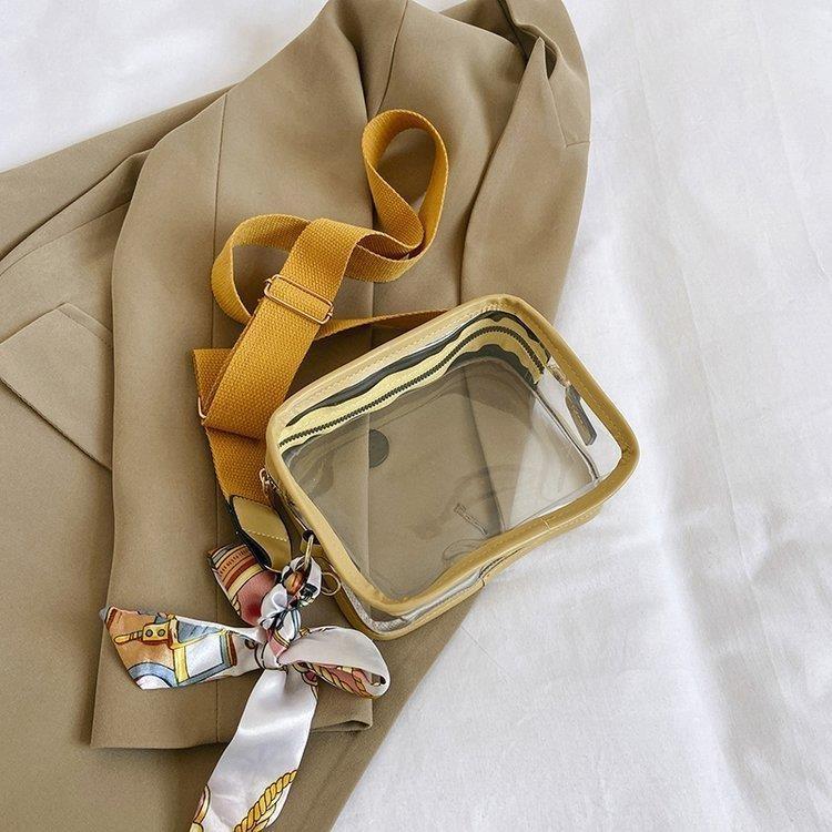 Stylish Urban Chic Transparent Square Shoulder Bag Soft Pvc Jelly Bag