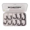 THKFISH Box Offset Hook Barbed Shank Worm Round Bend Wide Gap Offset High Carbon Steel Bass Fishing Sizes and 100-Piece Set, Hooks, Hooks, Hooks, #2,