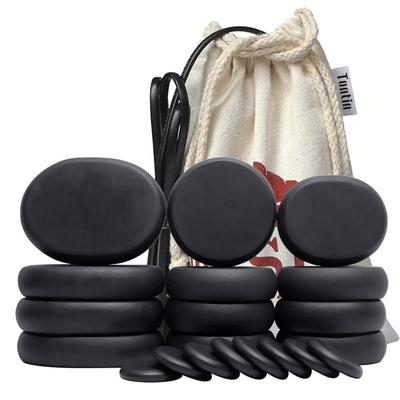 Tontin Hot Stone Massage-Set, Heizung, lindert Stress, SPA, Solan, Gesundheitspflege, Lavabasalt, rundes Massagegerät, Steine, CE RoSH