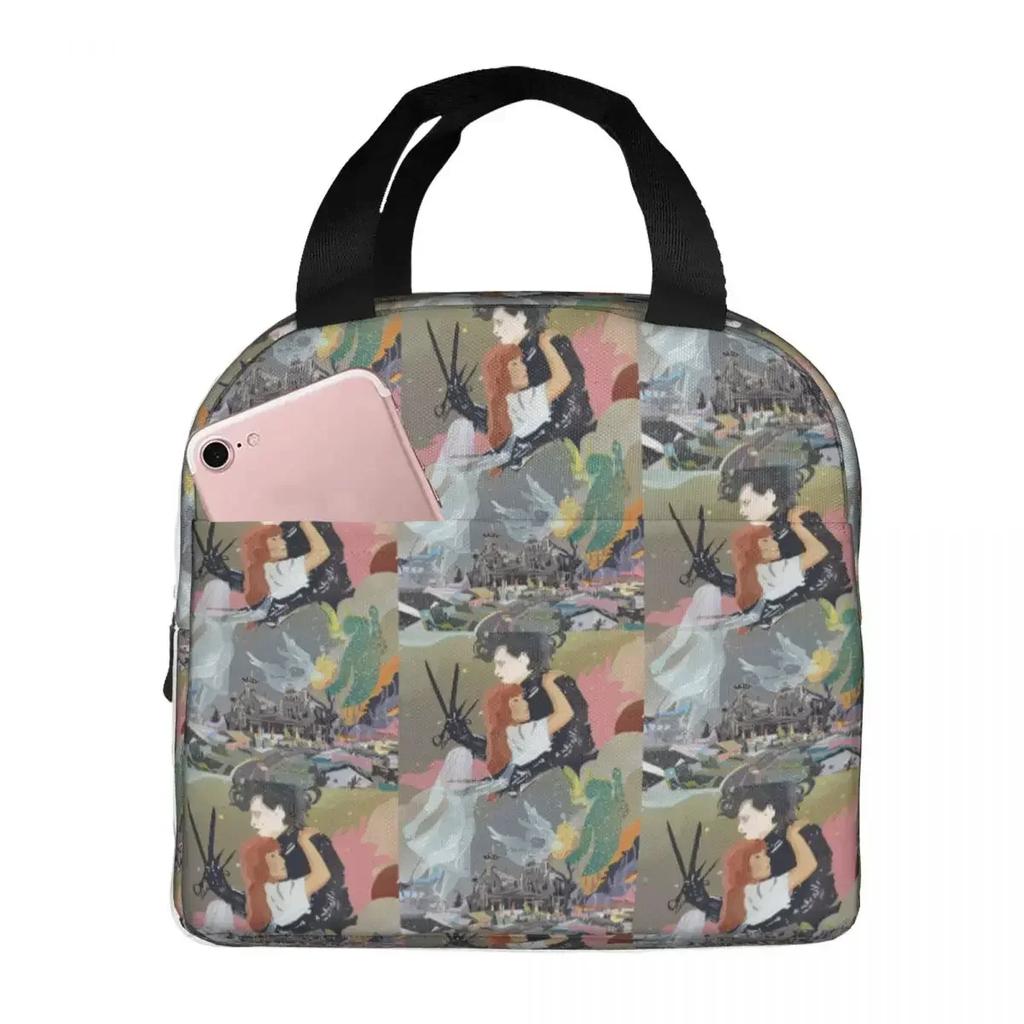 Edward Scissorhands Insulated Lunch Bag for Women Children Leakproof Food Boxes Thermal Lunch Box Tote