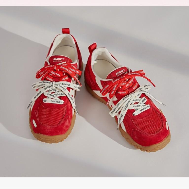 Dexun shoes women's 2025 new versatile huge good-looking inner height increase blue retro sports casual Forrest Gump shoes women's shoes