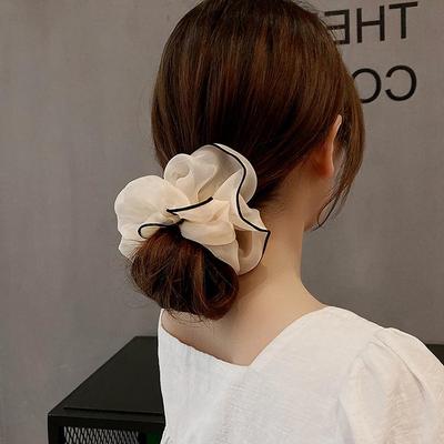 Elastico per Capelli a Rete Contrastante Stile Xiaoxiang – Corda Larga per Capelli e Scrunchie Accessorio per Capelli per Ragazze