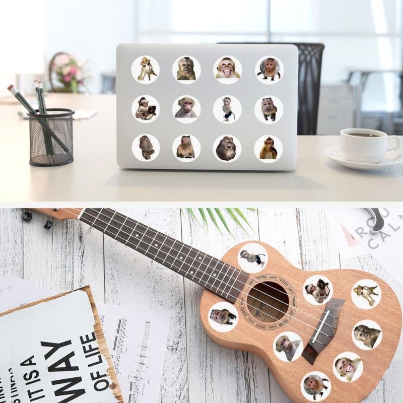 500Pcs Monkey Theme Sticker Removable Adhesive Wrapping Labels For Scrapbook Notebook Journal Phone Case Laptop Luggage