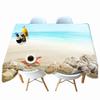 Thicken Cotton Tablecloth Beautiful Beach View Conch Shell Pattern Rectangular Round Table Cloth For Wedding Picnic Party