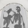 Funny Skeleton Couple Halloween Shower Curtain With Wedding Theme Pattern, Humorous Bathroom Decor For Couples Gift Idea