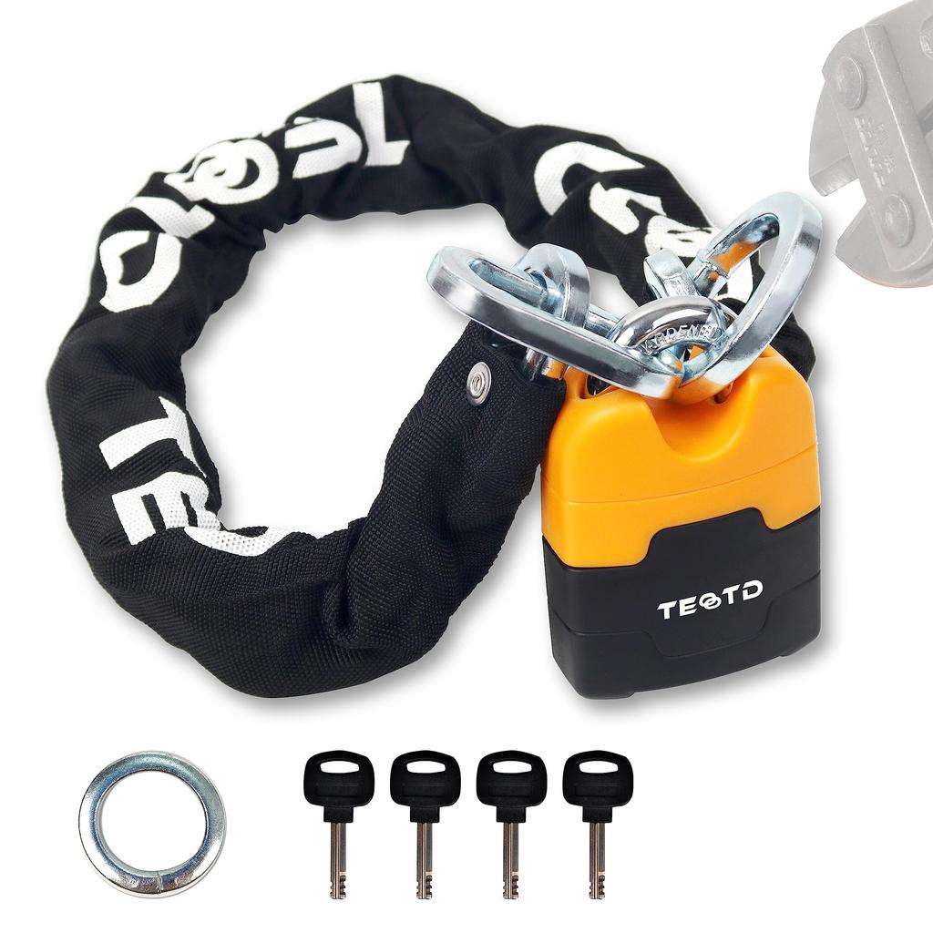 TEOOTD Bike Extra Thick Chain Highly Padlock Peace of Comes with 4 4 Types Lock, Lock, Cut-Resistant, Included, Bicycle, Moped, Motorcycle,