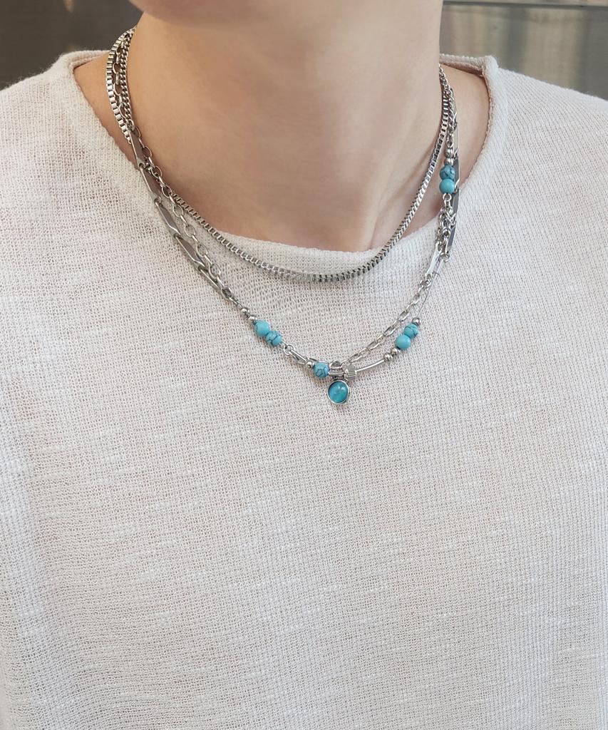 Acha Greslin Gemstone Layered Necklace _ Blue