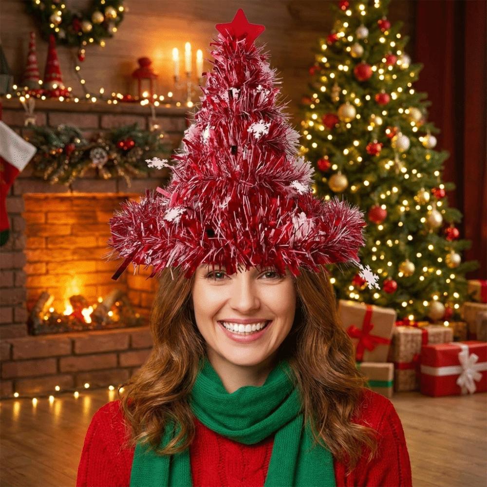 Snowflake Christmas Hat Cloth Christmas Decor Cute Xmas Headwear Party Supplies