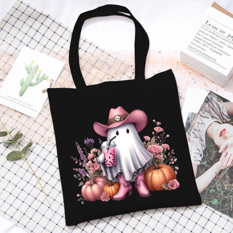 Halloween Halloween Printed Canvas Bag Lazy Style Trend Student Leisure Shoulder Bag Large Capacity