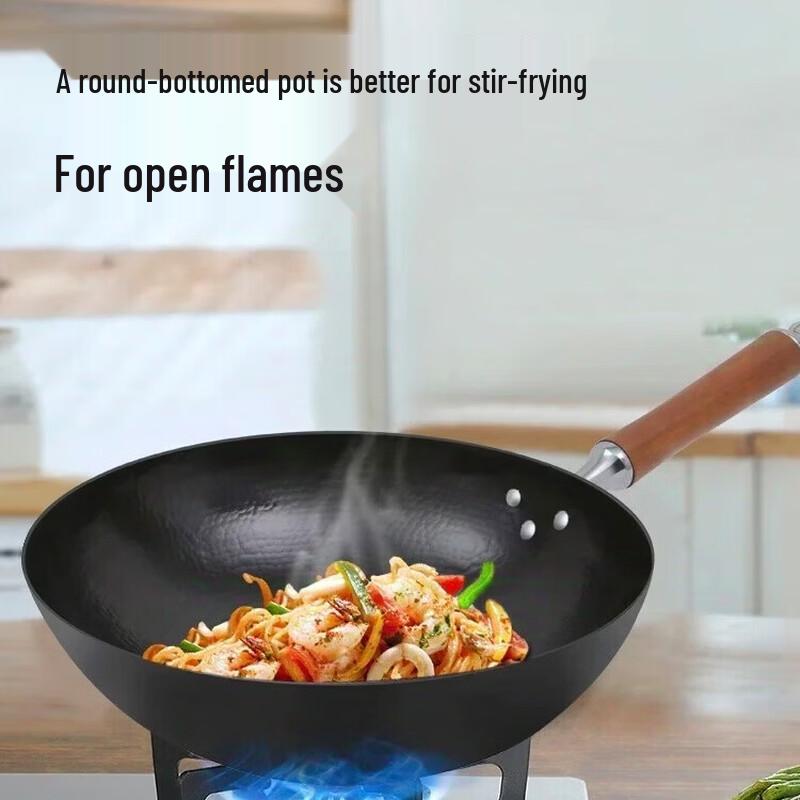 COOKER KING 32cm Hand-Forged Wrought Iron Wok