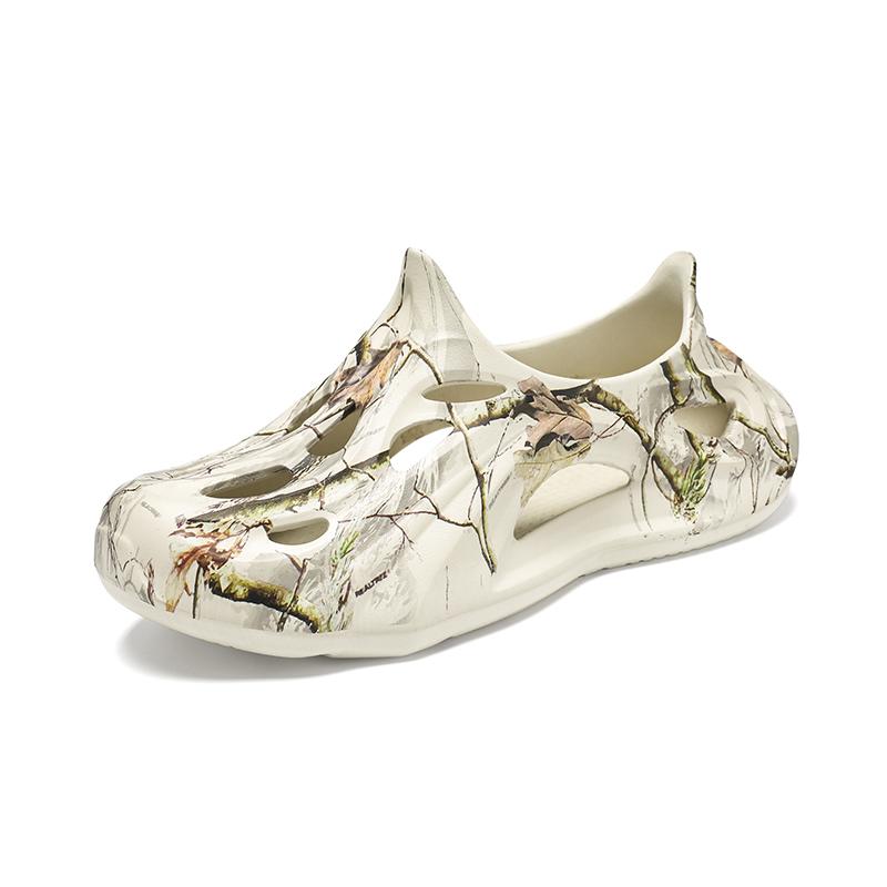 

Модная летняя мужская обувь с дырками, с принтом, слипоны, садовые клоги, шлепанцы на толстой подошве, модные дышащие уличные шлепанцы, обувь для плавания 40-41 хаки