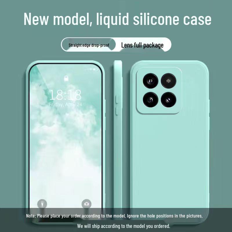 Xiaomi 14 Pro Solid Color Liquid Silicone Full Coverage Drop Protection Case