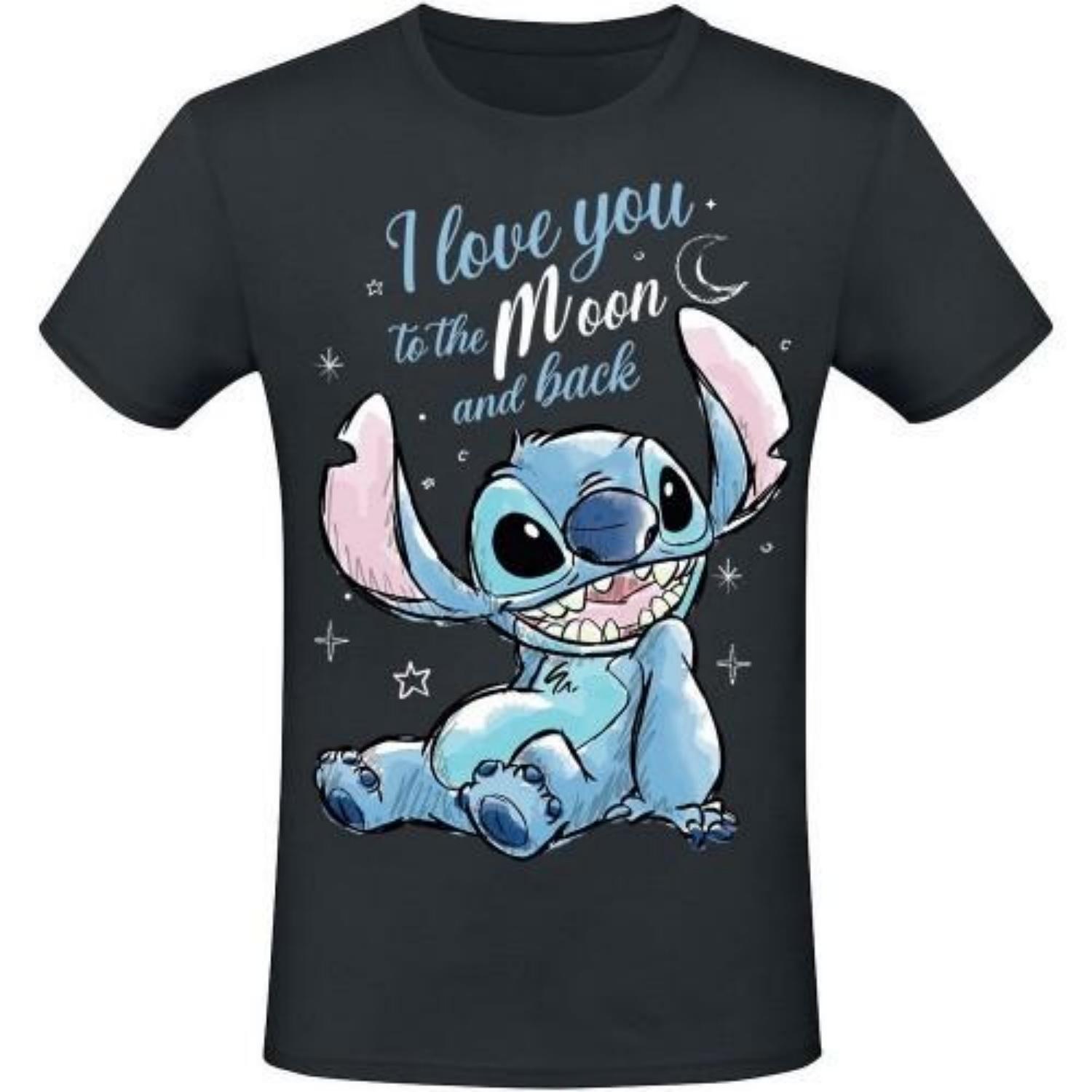 

Lilo & Stitch Unisex Adult I Love You To The Moon And Back Stitch T-Shirt S разноцветный