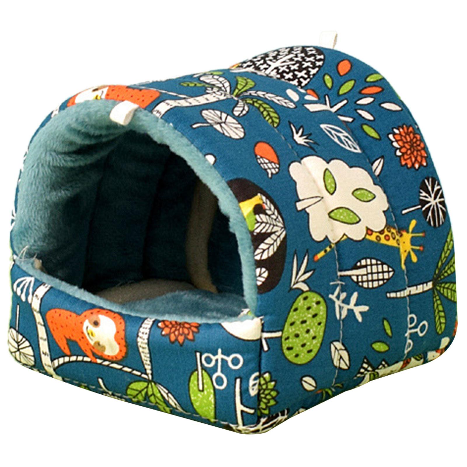

Hamsters Hammock Bed Toy Small Animal Hideout House Lovely Print Hanging Bed Habitat Decors for Squirrels Chinchillas L