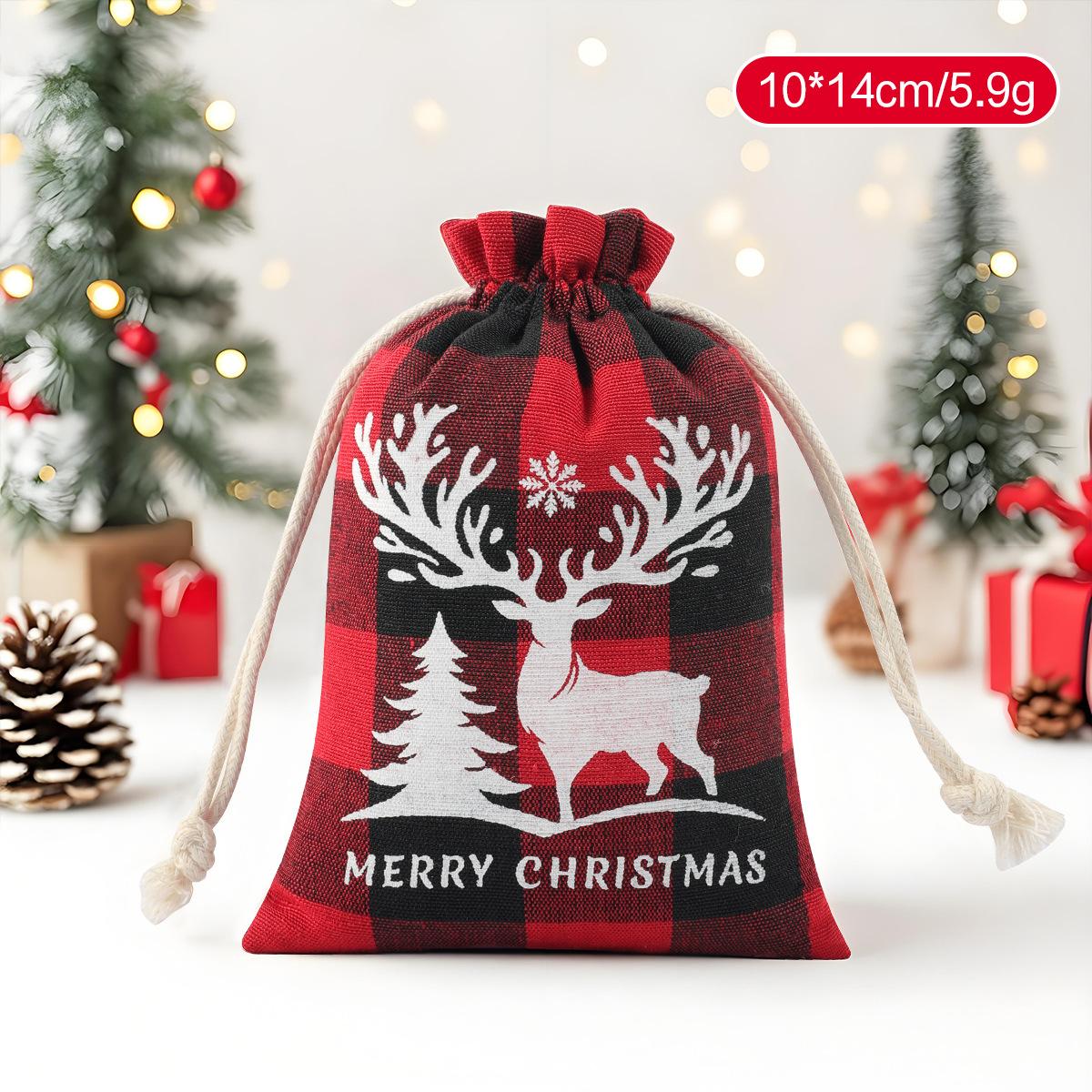 

Christmas Gift Bag Eco-Friendly Candy Storage Bag Christmas Drawstring Pouch Festive Jewelry Packaging Bag For Christmas Party