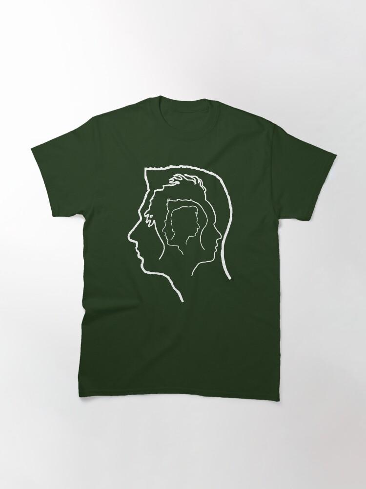 Depeche Mode Members Matryoshka Profile White Outline Black Background Classic T-Shirt