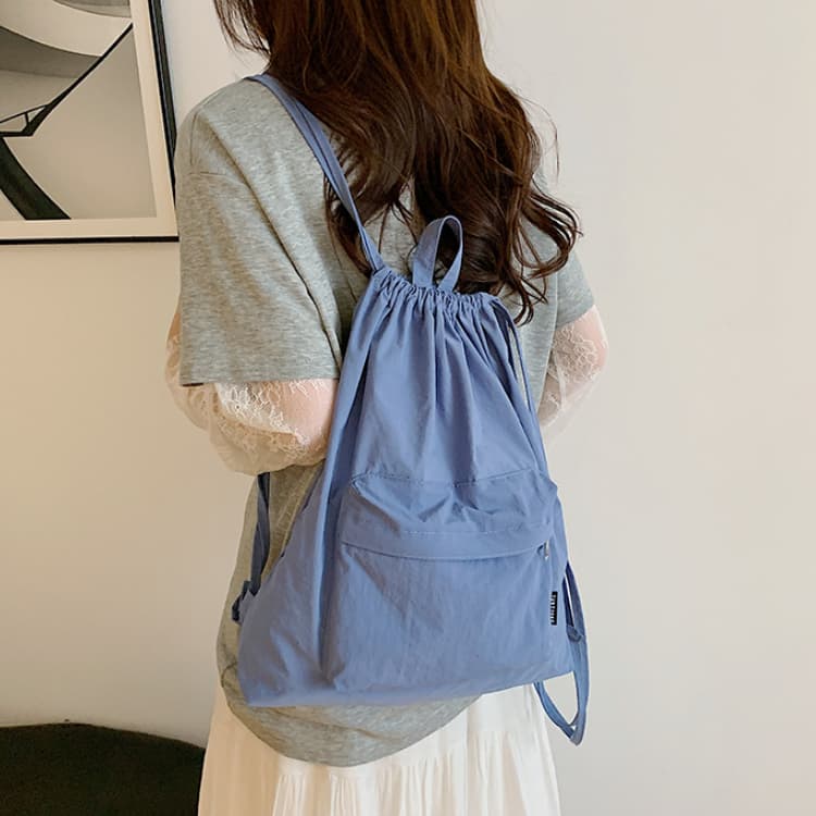 Drawstring nylon backpack women's bundle bag backpack