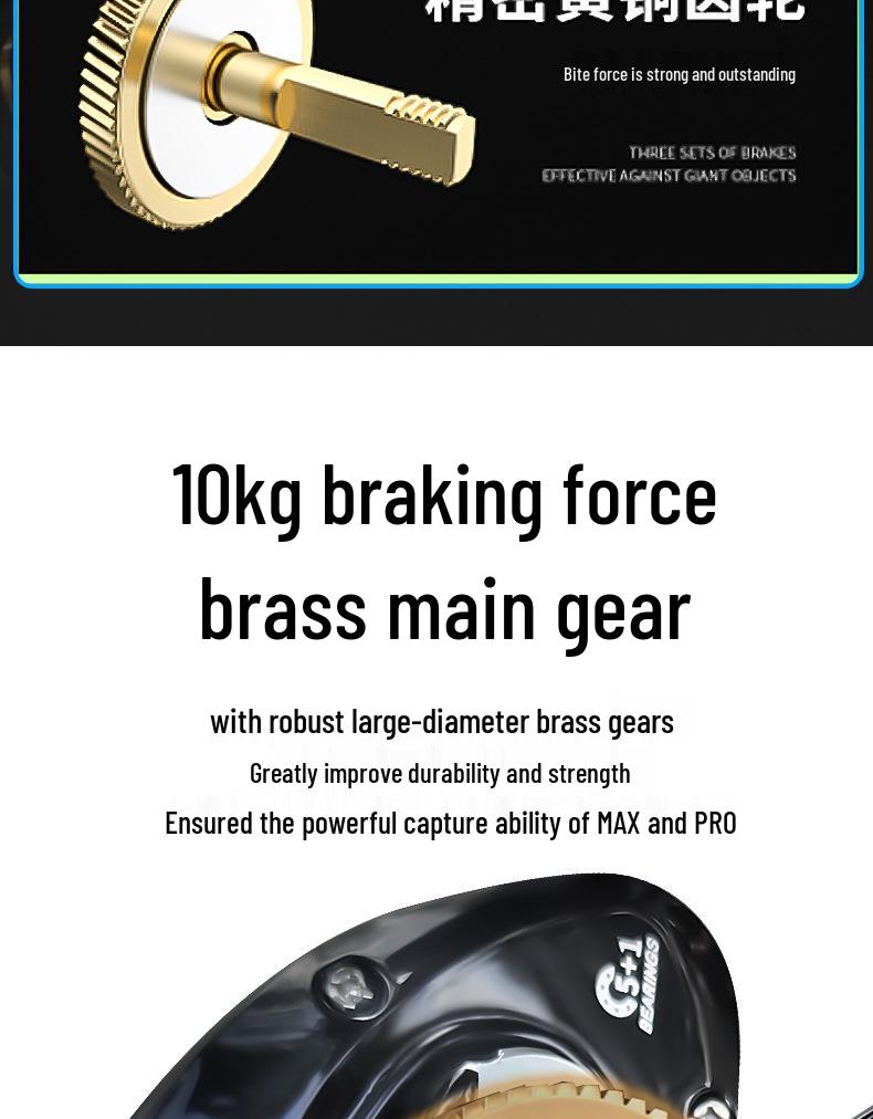 Black Warrior Anti-Backlash Baitcasting Reel - Super Light, Long Cast, Magnetic Brake, Micro Lure, All-Purpose Metal Fishing Reel