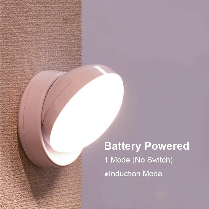PIR Night Light Motion Sensor Light USB Rechargeable Magnetic Lamp LED Bedside Lamp For Cabinet Stair Bedroom Rotatable Lighting
