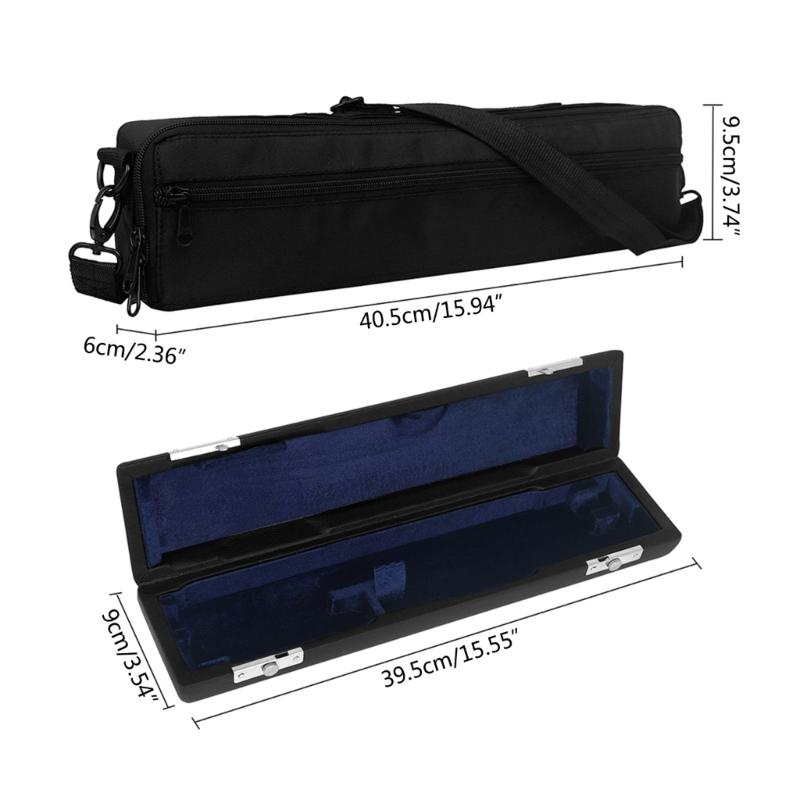Simple 16 Hole Flute Case Black Oxford Cloth Flute Carrying Bag Easy To Carry