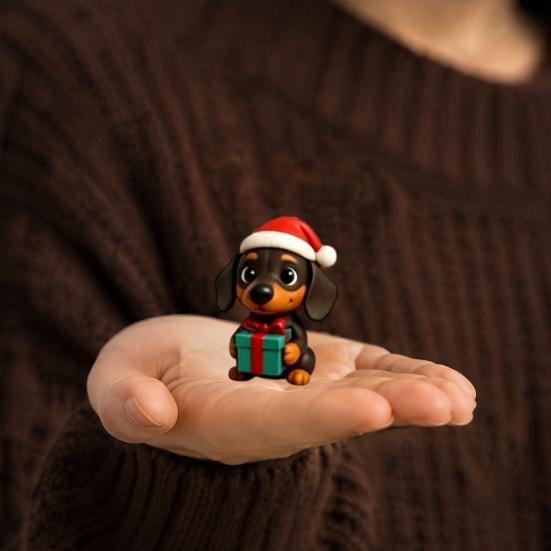 Christmas Gifts for Relatives 2026 Dachshund Advent Calendar, 24 Days 3D Collectible Dog Figures, Home Holiday Atmosphere Decor Puppy Ornaments
