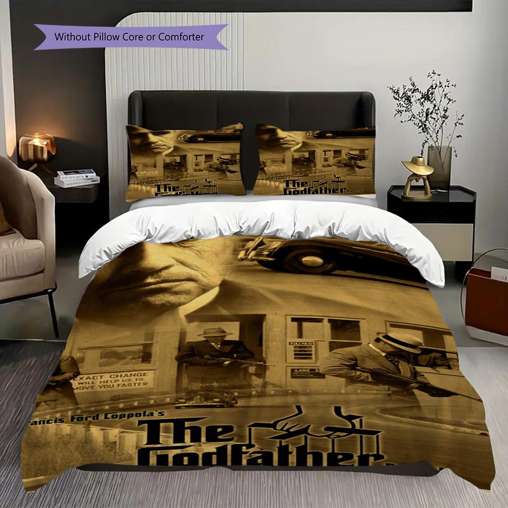 The Godfather Movie Poster Bedding Threepiece Set 1 Duvet Cover 2 Pillowcase Without Core Christmas Birthday Gift Soft And Comfortable