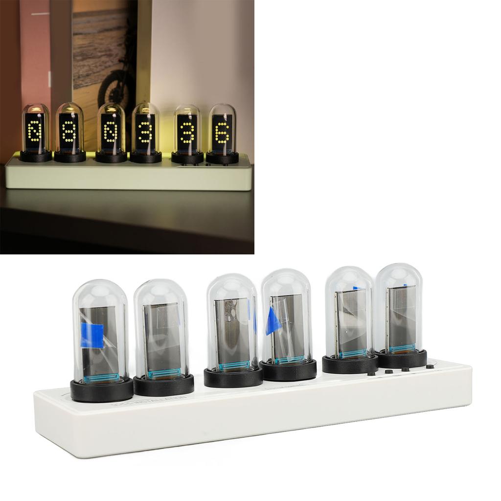 Tube Clock Kit Wireless Control with 6 Bit LCD Screen 12 24 Hours RGB Backlit Desktop Decoration