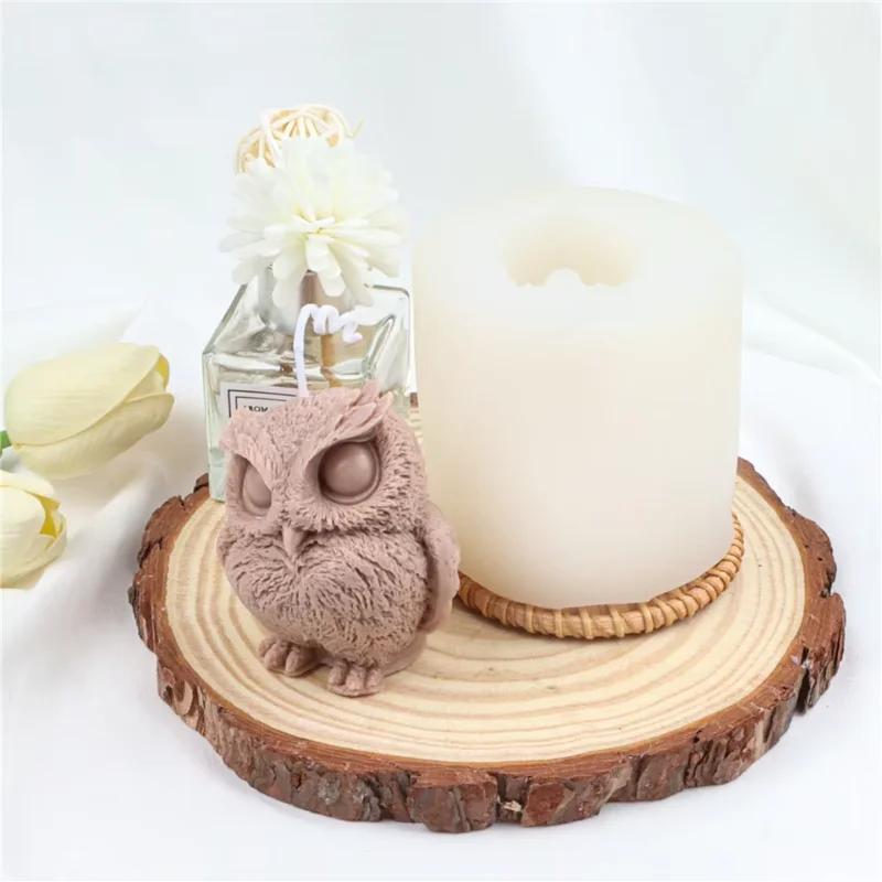 Top Quality 3D Owl Shape Candle Silicone Molds, Resin Aromatherapy Candles, Handmade Wax Soap, Home Decor Craft