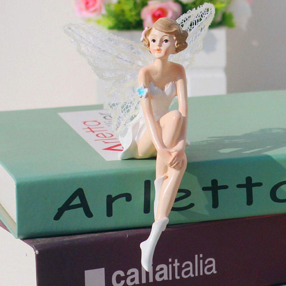 Toy Figures Resin Car Cake Decor Flying Flower Fairy Garden Flower Ornaments  White Angel Doll