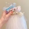 Prinzessin Chiffon Krone Haarspange - Koreanischer Stil Schleier mit Strasssteinen für Mädchen