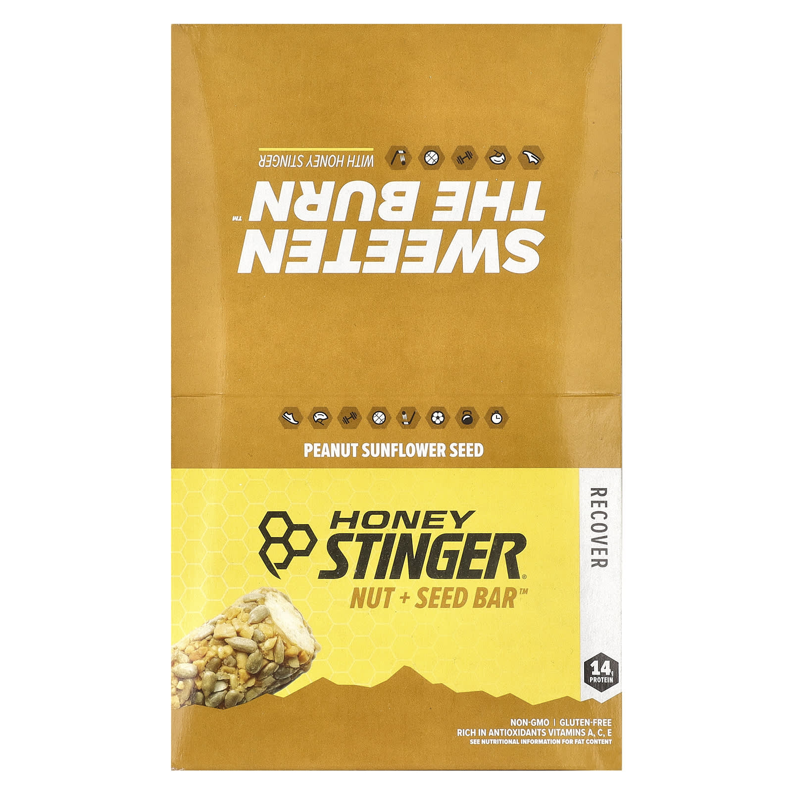 

Honey Stinger, Nut + Seed Bar™, Peanut Sunflower Seed, 12 bars, 1.98 oz (56 g) each