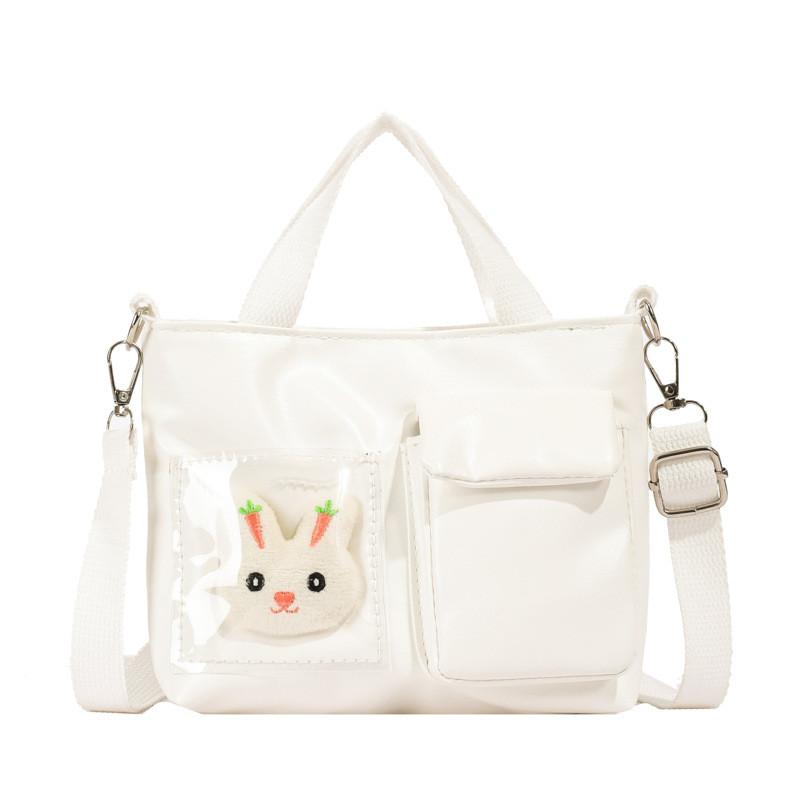 Adorable Mini Shoulder Bag For Kids With Cute Cartoon Rabbit Design In Pink And White