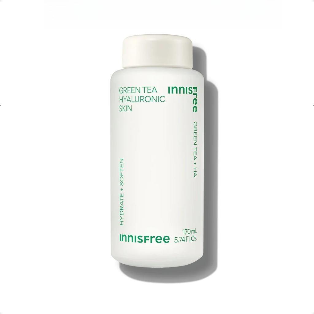 Innisfree Green Tea Hyaluronic Skin 170 мл, с Beauty Green Tea™, не вызывает раздражения кожи. Можно использовать как тоник, так и в качестве тонера. Hyaluronic Skin 170ml
