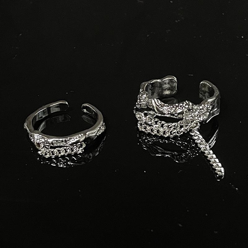 Chain Ring Niche Design Cold Wind Opening High Sense Personality French Irregular Index Finger Ring