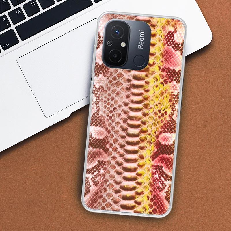 Pink Snake Skin Printing Drawing Phone Case For Xiaomi Redmi 12 13 12C 13C 14C 10 10C 10A 9 9C 9A 9T 8A 8 7A 7 6A 6 Pro K80 K70