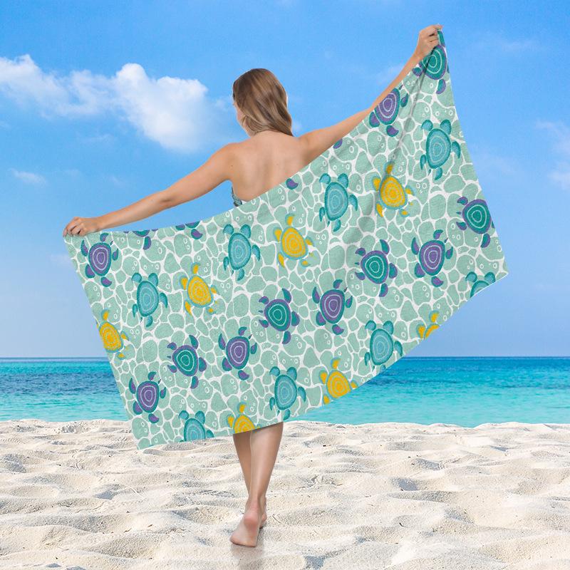 Quick-Dry Beach & Bath Microfiber Towel – Soft, Windproof, Sun-Protective Shawl for Adults. 75 x 150 cm (Customizable)
