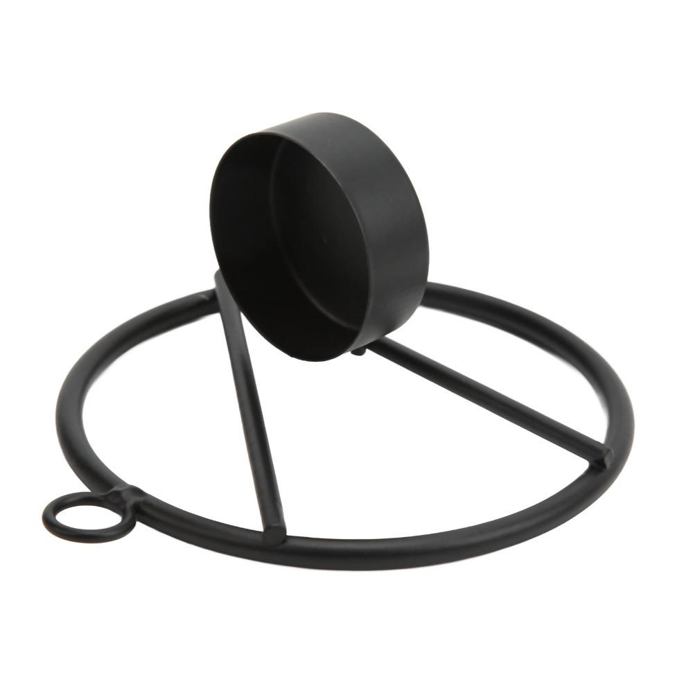Black Color Wall Hanging Candle Holder Easy To Clean Round Candle Holder Fireplace Decor