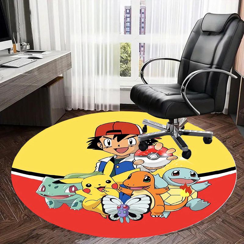 1pc Pokémon Characters with Ash and Friends Round carpet, Made of Polyester,Perfect for Decorating Office Chairs, Living Rooms,fplt109