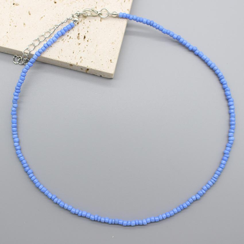 Simple Seed Beads Choker  Women Korean Fashion Charm Colorful Handmade Boho Collar Chain Neck Necklace Femme Jewelry  Gift