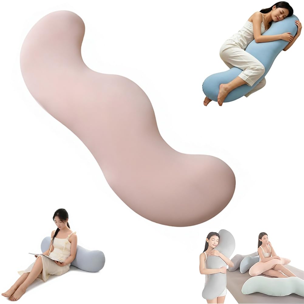 Žirnio ankšties formos pagalvė šoniniams miegantiems, Ergonomiška atrama klubams ir kojoms, Ledo šilko audinys, Vėsinančios atminties putos, Tinka šoniniams miegantiems