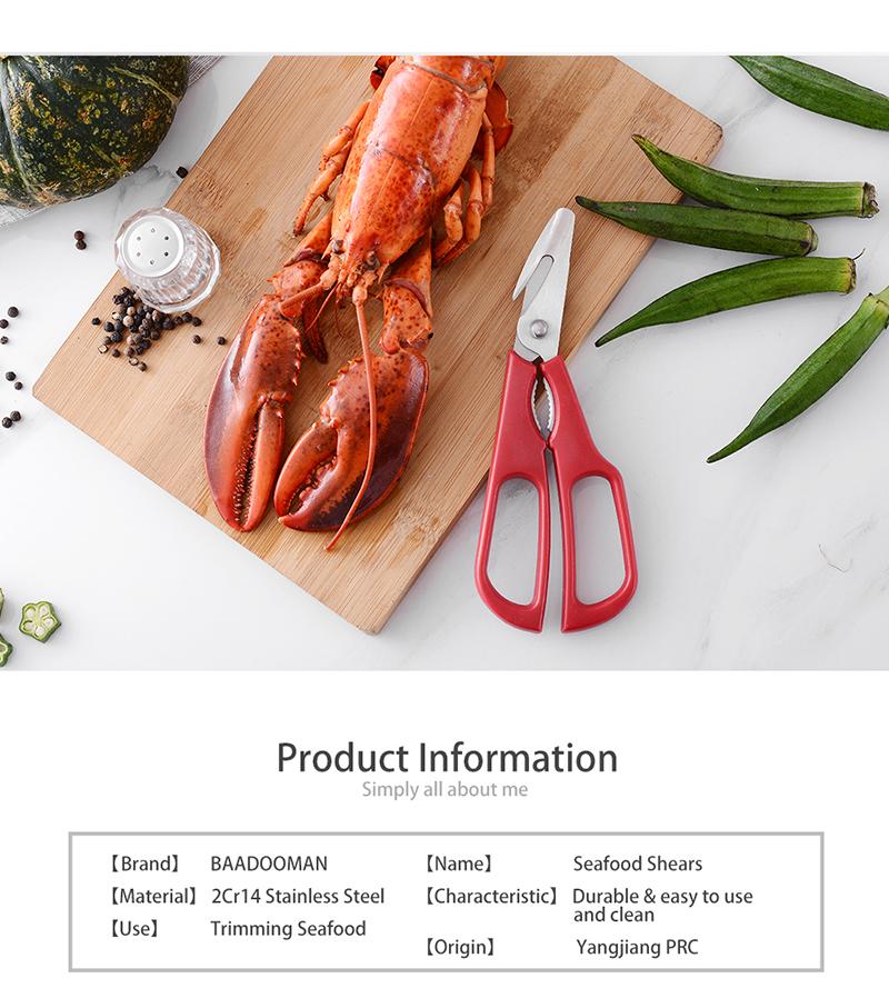 Tijeras Multifunción Desmontables para Langosta y Cangrejo de Acero Inoxidable 2Cr14 - Herramienta Manual de Cocina para Mariscos