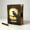 Handmade Leather Journal with Vintage Crow Art | 5x7 Inch Deckle Edge Paper Notebook | Gothic Raven Design | Gift for Writers & Artists