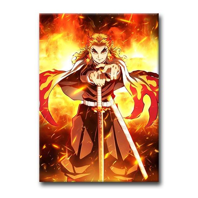 Demon Killer Poster Kimetsu No Yaiba Japanese Anime Pictures Modern