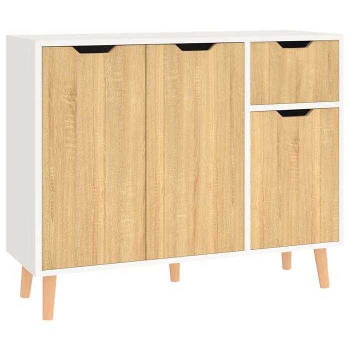 VidaXL Buffet White and Sonoma Oak 90x30x72 Cm Engineered Wood 326818