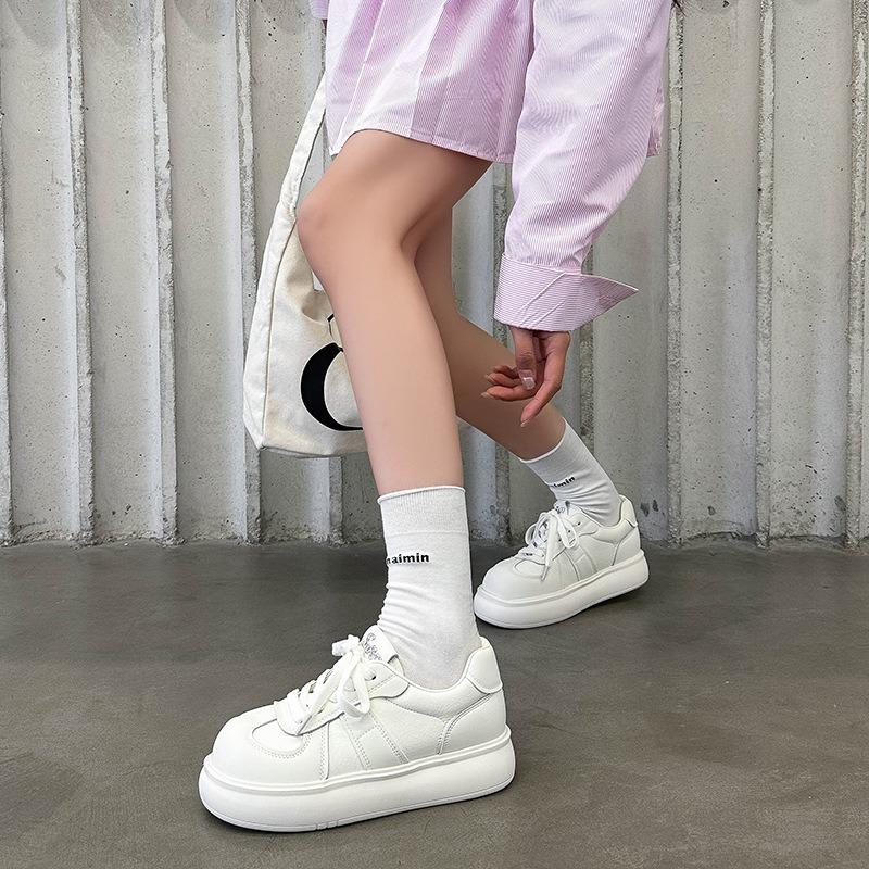 Leather Platform Women's Spring New Casual Sports Little White Shoes Versatile Lightweight Board Shoes