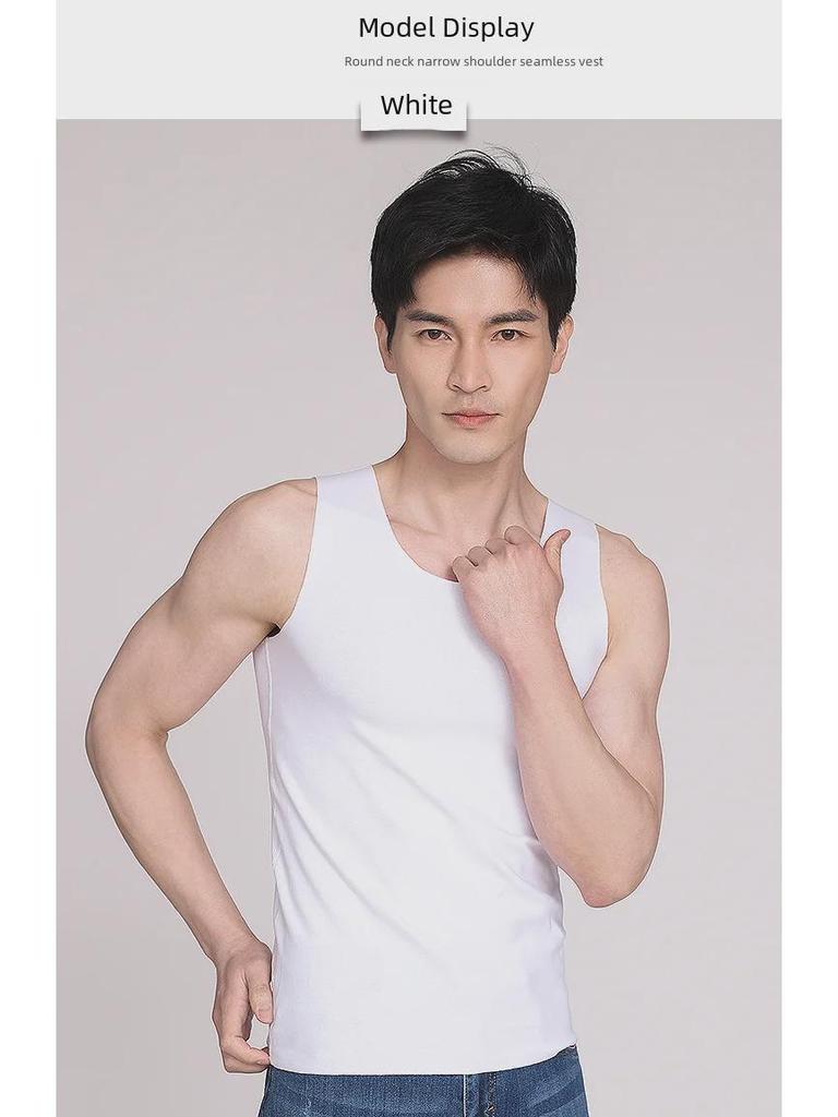 Men's Seamless Slim Fit Ribbed Combed Cotton Tank Top